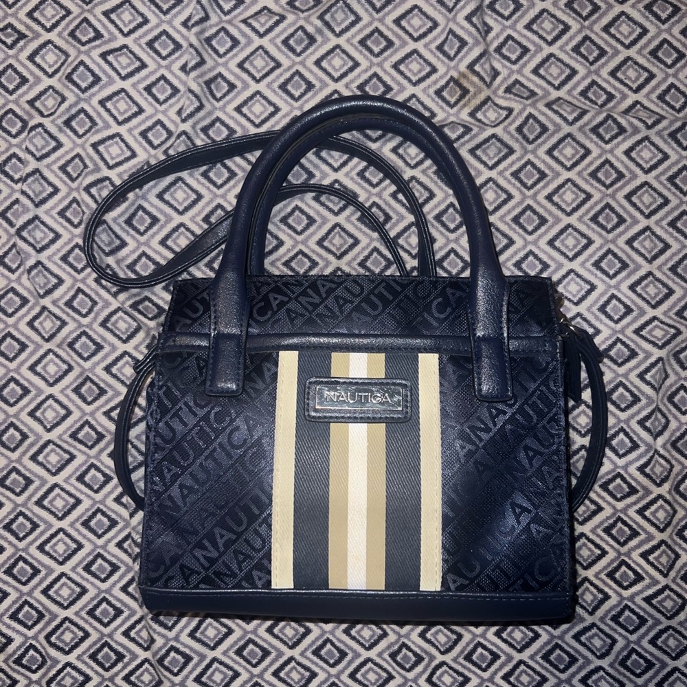 Navy blue mini tote purse